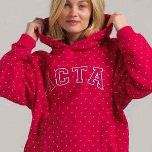 Red Polka Dot Hooded Sweatshirt